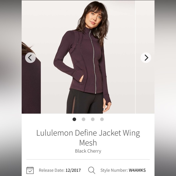 Lululemon Define Jacket Wing Mesh in Black Cherry - Picture 8 of 9